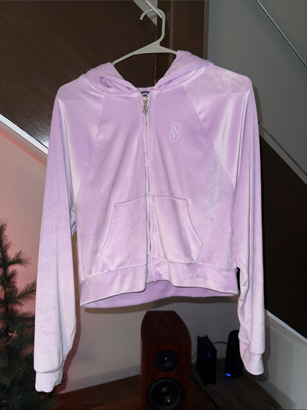 Victoria's Secret Lavender Velour Zip Hoodie